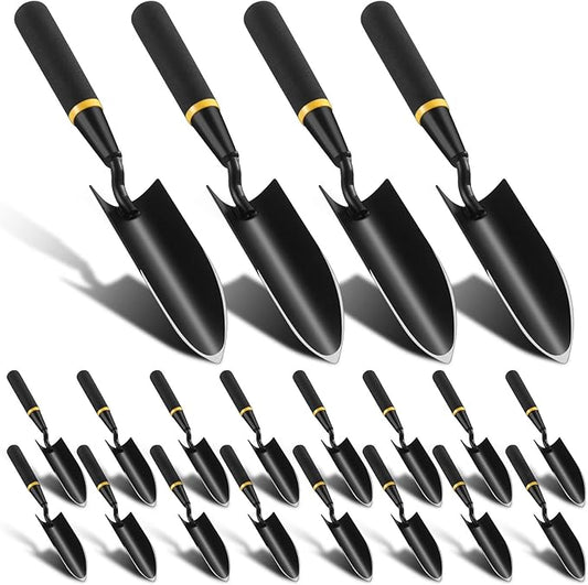 20 Pcs Garden Trowel Heavy Duty Garden Hand Shovel Tool Carbon Steel Trowel for Digging Metal Hand Shovel Spade with Resin Handle for Lawn Yard Farm Home Shop Planting