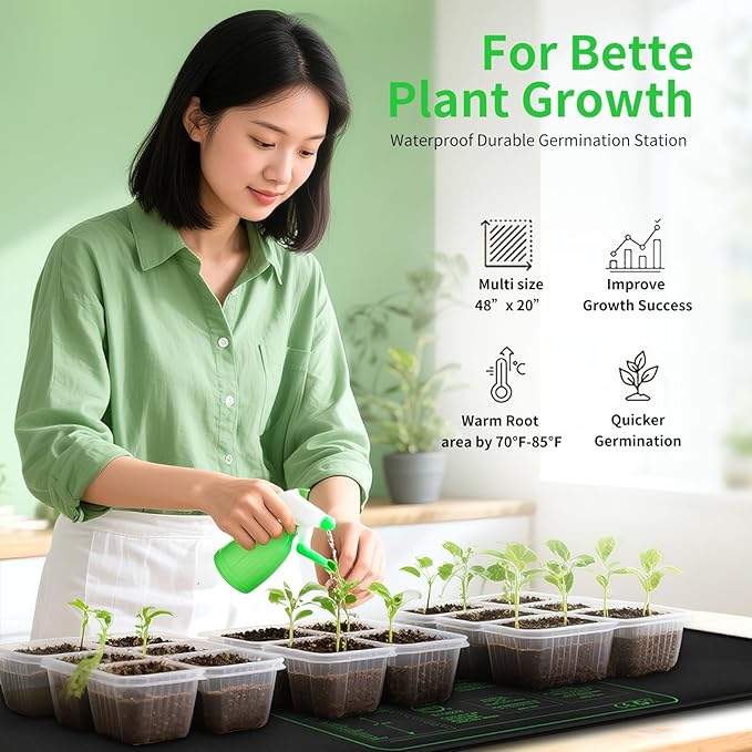 Durable Waterproof Seedling Heat Mat with ETL Certified, Warm Hydroponic Heating Pad for Germination,Indoor Gardening,Brewing and Greenhouse 48"*20"