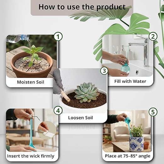 Premium Self Watering Globes, Set of 4 – XLarge 300 ml Automatic Hand-Blown Multicolored Glass Bulbs, Indoor/Outdoor Plant Waterer for Flower Pots & Garden Vacation Irrigation