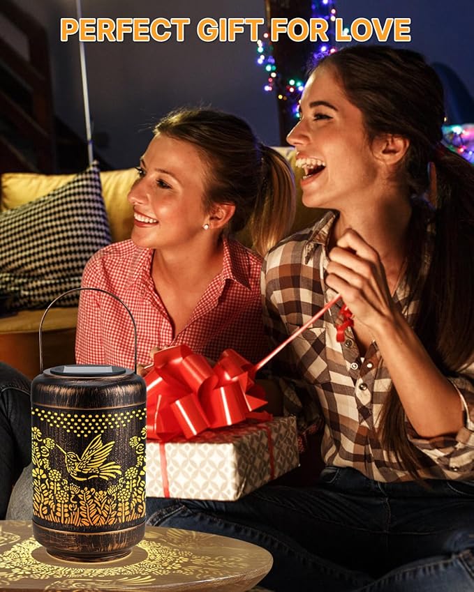 Gifts for Women Solar Lanterns Outdoor Waterproof, Inspirational Women Gifts Solar Lights Garden Decor, Gifts for Mom, Sister, Friend Hanging Light Yard Decoration Outdoor, Backyard, Patio, Porch
