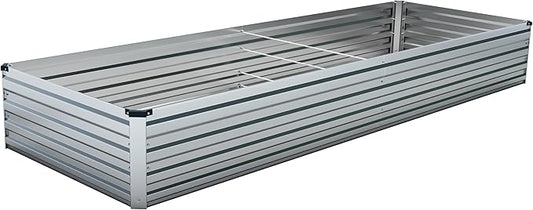 8x3x1.5FT Galvanized Raised Garden Bed Outdoor for Vegetables,Galvanized Planter Boxes Metal Raised Beds for Gardening