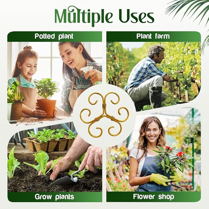 Monstera Plant Support Durable Stabilizer Grapple Holder,Plant Accessories Stable Plant Stem Support Stakes for Outdoor & Indoor Growing Climbing Plant Care Thriving Growth (6, Flower)