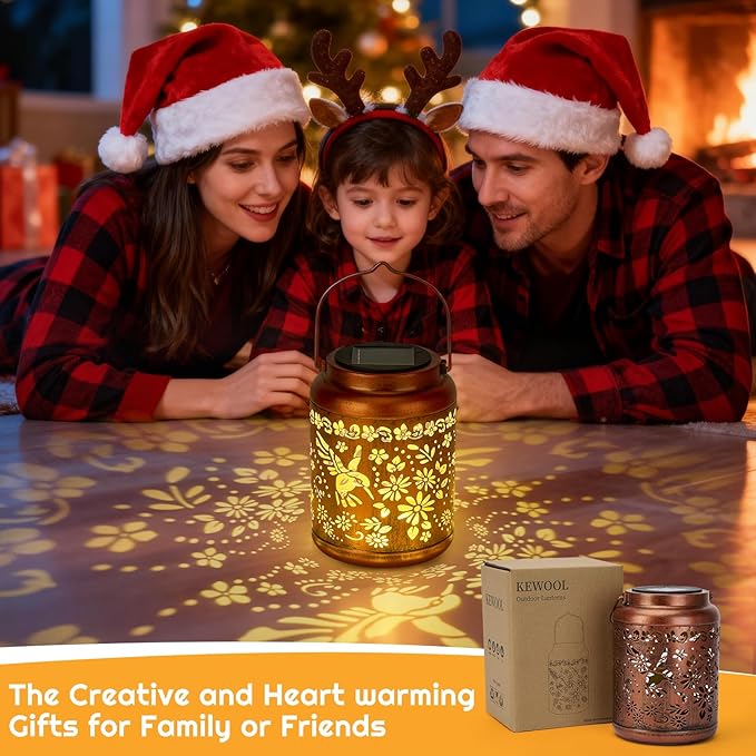 Hummingbird Gift Solar Lanterns Outdoor Waterproof - Metal Hanging Hummingbird Solar Lights Graden Decor for Patio Yard Lawn Backyard Porch Pathway, Christmas Decor Birthday Gift for Women Mom Grandma