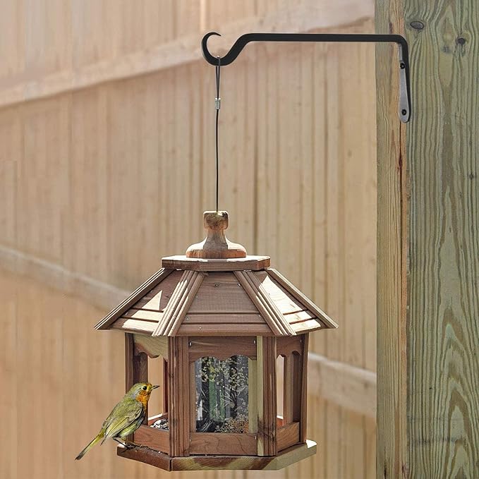 12inch Plant Hanger, Sturdy Hanging Plant Hangers Outdoor, Bird Feeder Hanger for Bird Feeders, Planters, Lanterns, Wind Chimes Indoor Outdoor, Upgrade Black