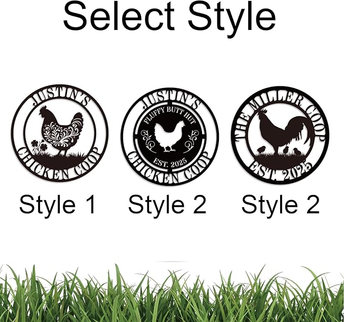 Personalized Chicken Coop Sign Custom Hen House Metal Wall Decor Farm Name and Date Plaque Outdoor Yard Garden Art for Farmers Coop Entrance Ornament