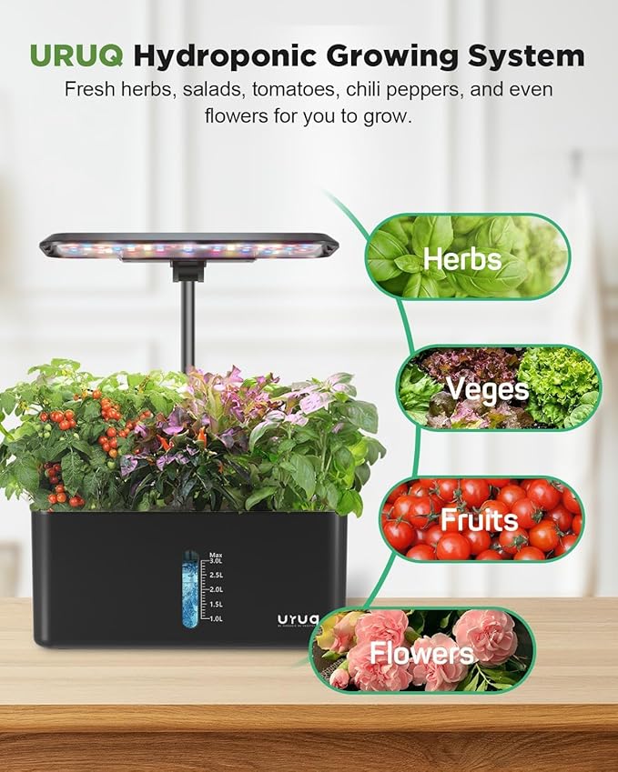 Hydroponics Growing System Garden: 8 Pods Indoor Herb Garden with Grow Light Plants Germination Kit Quiet Automatic Hydroponic Height Adjustable - Gardening Gifts for Women Kitchen