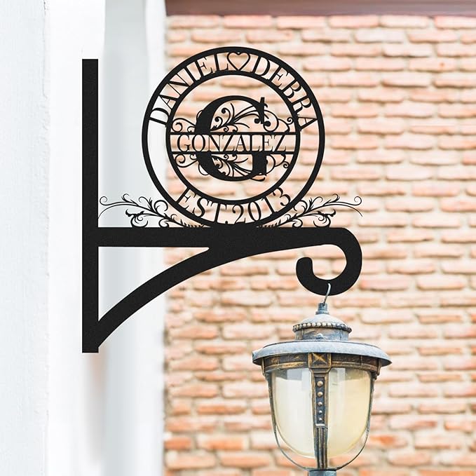 Custom Wall Plant Hanger Gifts for Mom & Dad | Personalized Name Outdoor Light Hangers | Customizable 10 Inch Metal Hanging Plant Bracket | Anti Rust Plant Hook for Bird Feeder