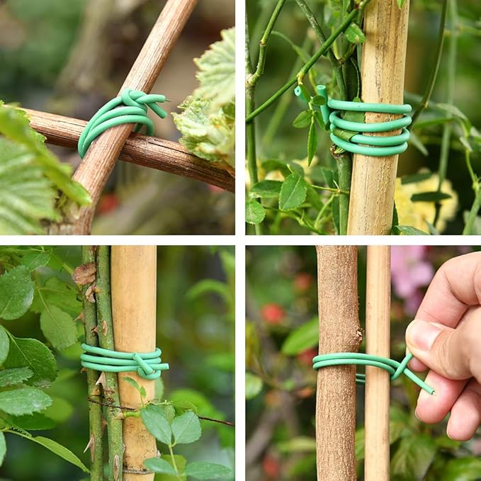 PGarden-EZ Green Soft Twist Tie Tomato Plant Tie TPR Garden Supply, for Supporting Plants and Home Organizing (328 feet/100 Meters)