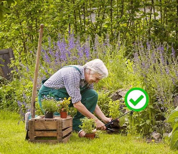 Weed Removal Tool, 2025 New Garden Weeding Tools Manganese Steel Hand Weeder Tool with Handle, 5 Teethes Dual Purpose Manual Weeders Tool Weed Tool for Garden (Black)