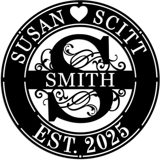 Personalized Wedding Gifts House Warming Gifts New Home Last Name Signs for Home Monogram Wall Decor Custom Metal Name Sign Monogram Gifts Wedding Gifts for Couple Metal Wall Art