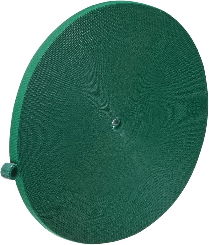 1-Roll Garden Plant Tape, 164 ft x 0.4 in Garden Hook and Loop Plant Ties Multi-Purpose Use Adjustable and Reusable Twist Wire Tape for Plants/Flowers/Vines [Green]