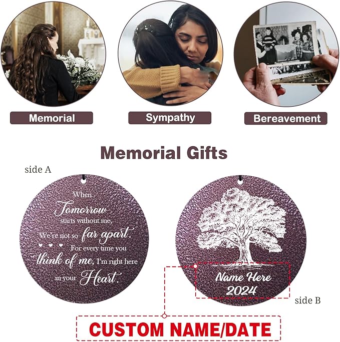ASTARIN Personalized Memorial Wind Chime for Loss of Loved One 30/36/42 inch, Sympathy Deep Tone Wind Chimes for Mom Dad/Mother Father, Remembrance Gifts for Grief Condolence Funeral, Bereavement 10