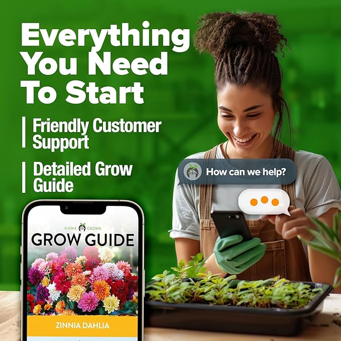 HOME GROWN USA Premium Zinnia Dahlia Seeds Pack for 2026,1048 Non-GMO Flower Seeds, Vibrant Zinnia Elegans for Planting Pollinator Gardens, Borders & Containers, Easy-to-Grow Outdoor Blooms