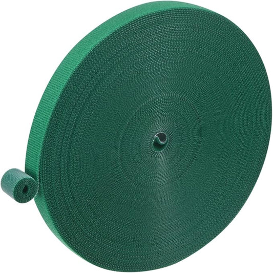 1-Roll Garden Plant Tape, 98 ft x 0.6 in Garden Hook and Loop Plant Ties Multi-Purpose Use Adjustable and Reusable Twist Wire Tape for Plants/Flowers/Vines [Green]