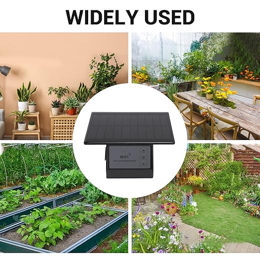 Solar Drip Irrigation System Kit, APP Remote Control 2000mAh Automatic Watering Drip Irrigation System, Smart Timing Plant Waterer Outdoor for Up to 10 Indoor Plants