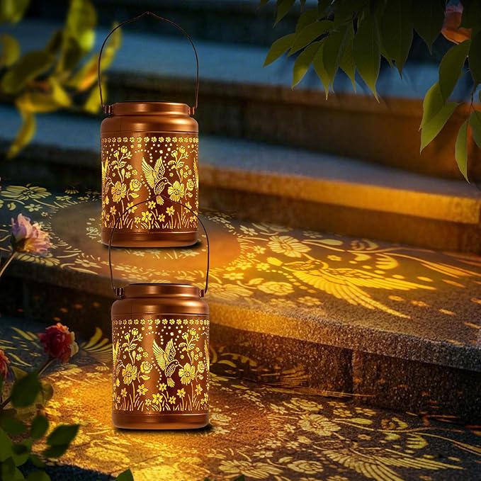 Hummingbird Solar Lantern,Garden Decor Lanterns Decorative Hanging Gardening Gift for Women Mom Mothers Grandma Grandparents Birthday Gifts