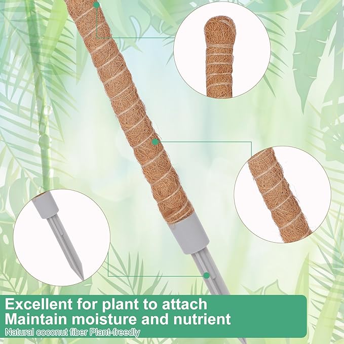 LifeNest 1 Pack Moss Pole, 28 Inch Monstera Plant Support, Moss Poles for Climbing Plants Indoor DIY, Coco Coir Plant Pole Moss Plant Stick Support Stake Kit for Potted Plants, Pothos, Philodendron