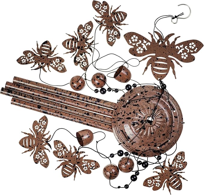 Bees Wind Chimes for Garden,Home,Balcony,Yard,Outdoor Decor, Bee Wind Bell, Memorial Windchimes, Bee Decoration, Wind Catcher, Blessing Wind Chime for Mom,Grandma,Family,Women,Friend
