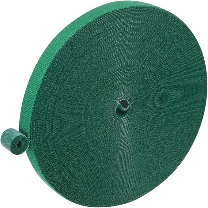 1-Roll Garden Plant Tape, 66 ft x 0.6 in Garden Hook and Loop Plant Ties Multi-Purpose Use Adjustable and Reusable Twist Wire Tape for Plants/Flowers/Vines [Green]