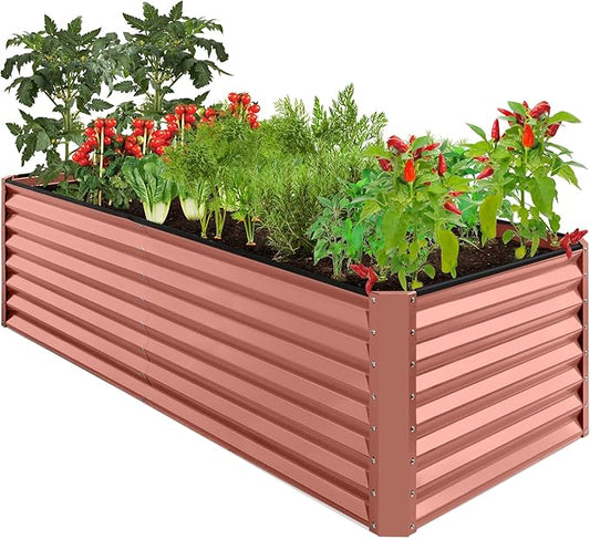Best Choice Products 8x4x2ft Outdoor Metal Raised Garden Bed, Deep Root Planter Box for Vegetables, Flowers, Herbs, and Succulents w/ 478 Gallon Capacity - Terracotta