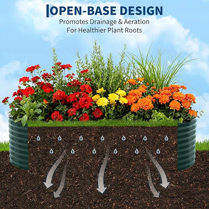 Galvanized Raised Garden Bed Kit with Cover Heavy-Duty Modular Metal Planter Raised Beds for Vegetables with Tool-Assisted Simple Assembly, Reinforced Panels & Optimal Drainage