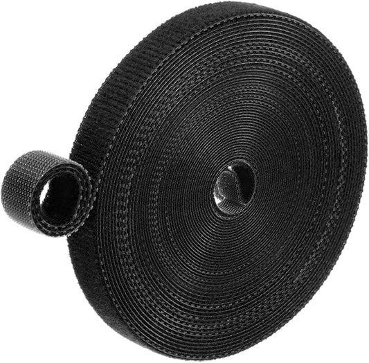 1-Roll Garden Plant Tape, 33 ft x 0.4 in Garden Hook and Loop Plant Ties Multi-Purpose Use Adjustable and Reusable Twist Wire Tape for Plants/Flowers/Vines [Black]