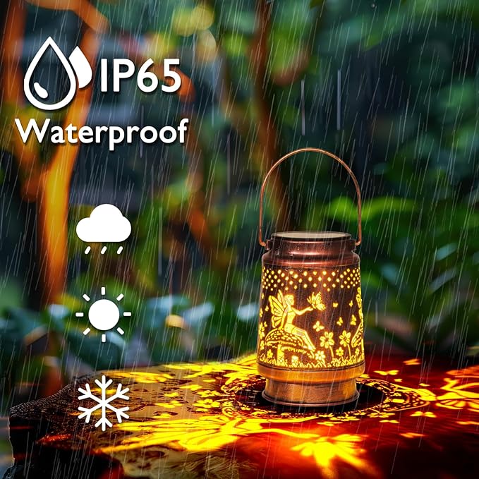 Homemory Christmas Gifts for Women Mom Grandma, Solar Lanterns Fairy Lights Outdoor Waterproof Garden Decor, LED Hanging Solar Lights for Yard, Patio, Backyard, Porch, Lawn