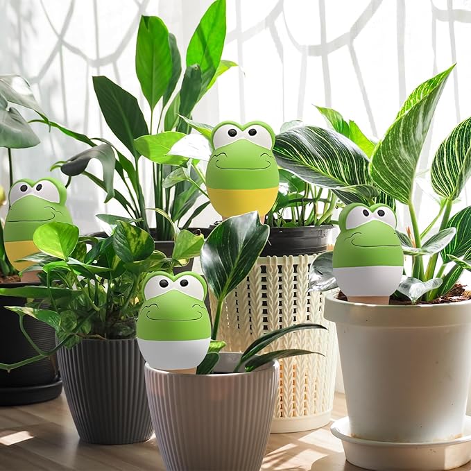 4 Pack Terracotta Self Watering Spikes, Automatic Plant Waterer Devices Continuous Moisture with Slow Release Plant Watering Globes Watering System