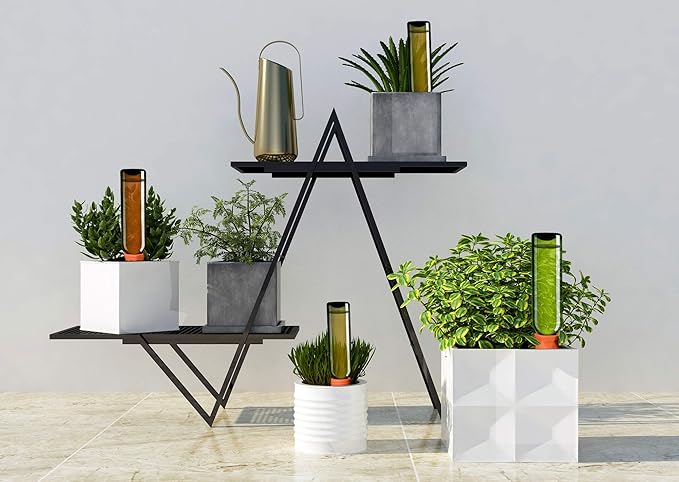 B SEPOR Ceramic Plant Waterer Terracotta Self Watering Spikes for Vacation or Holiday (10Pack)