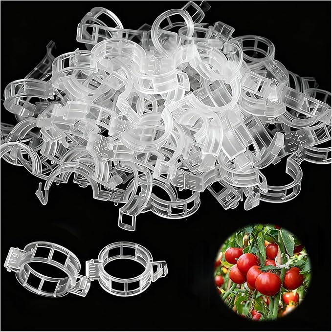 YFANITI 300 PCS White Plant Fixing Clips,Plant Support Clips, Tomato Clips, Plastic Trellis Clips,Garden Clip for Fixing Stem and Vine