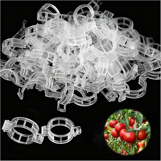 YFANITI 300 PCS White Plant Fixing Clips,Plant Support Clips, Tomato Clips, Plastic Trellis Clips,Garden Clip for Fixing Stem and Vine
