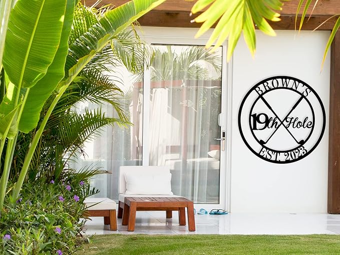 Personalized 19th Hole Metal Sign, Personalized Golf Sign, Golf Mancave Sign, Custom Golf Gifts for Men, Golfer Gifts, Boyfriend, Husband, Dad