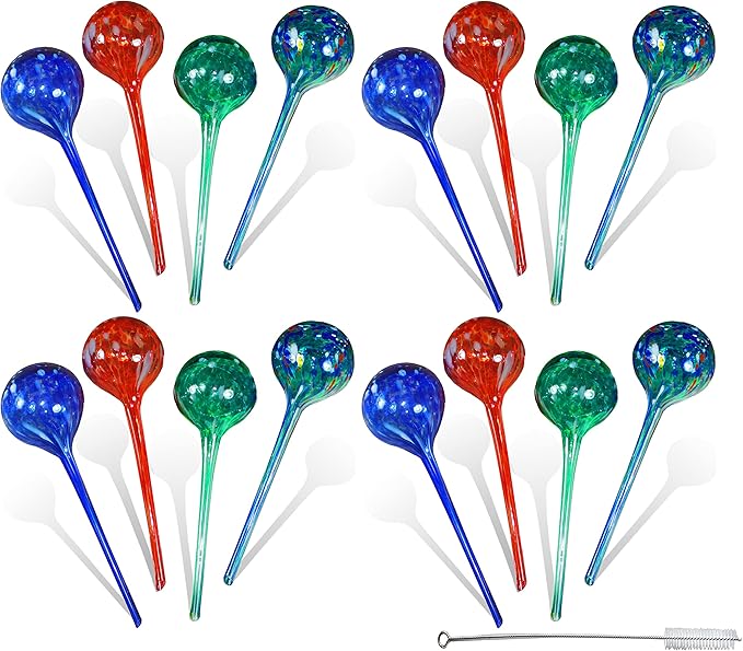 5Star Aqua Plant Watering Globes - Automatic Watering Ball Bulbs - Self Watering Plant Glass Bulbs System (16, Large)