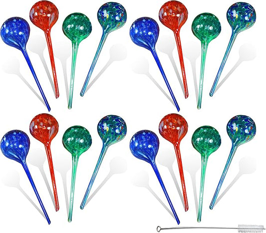 5Star Aqua Plant Watering Globes - Automatic Watering Ball Bulbs - Self Watering Plant Glass Bulbs System (16, Large)