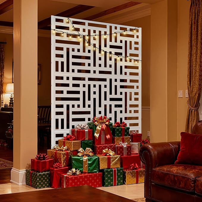 Outdoor Privacy Screen,72" H×47" W Metal Privacy Screen, Freestanding Privacy Fence Panels for Patio