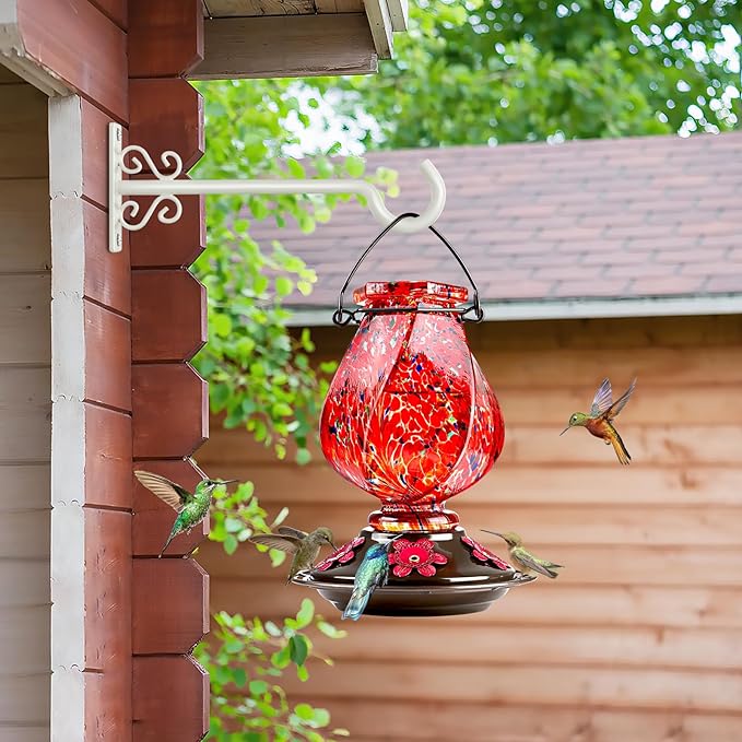 BOLITE Plant Hangers, 8 Inch Plant Hooks for Wall Indoor Outdoor, Metal Hooks for Hanging Hummingbird Feeders, Bird Feeders, Planters, Lanterns, Wind Chimes, 2 Pack, White, Gifts for Women Men