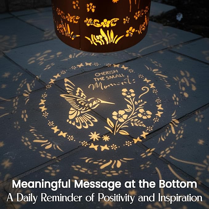 FLAGWIX Christmas Hummingbird Solar Lanterns Outdoor Waterproof, Garden Decor for Outside, Gifts for Women Men, Birthday Gifts for Mom Grandma, Decorative Lanterns for Garden Yard Patio Balcony Porch