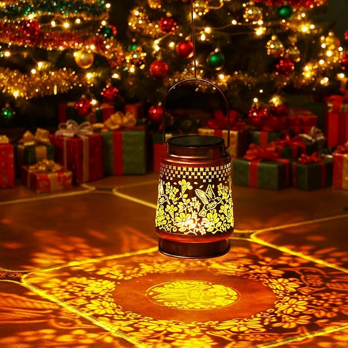 Homemory Christmas Gifts for Women Mom Grandma, Solar Lanterns Hummingbird Lights Outdoor Waterproof Garden Decor, LED Hanging Solar Lights for Yard, Patio, Backyard, Porch, Lawn