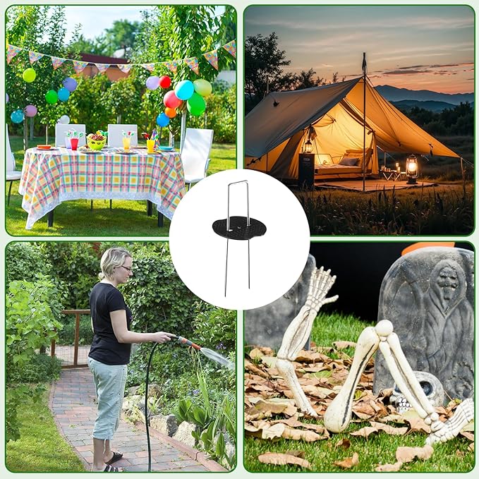 200pcs Garden Stakes Staples, 6 Inch 11 Gauge Landscape Staples + 200pcs Buffer Washer + 1 Pick Hook, U-Shaped Galvanized Landscape Pins, Tent Stakes for Weed Barrier Fabric Heavy Duty