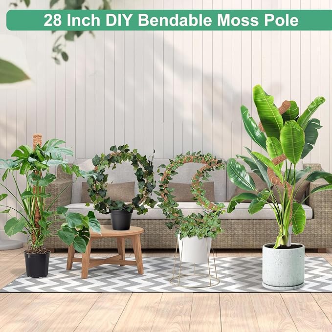 LifeNest 2 Pack Moss Pole, 28 Inch Monstera Plant Support, Moss Poles for Climbing Plants Indoor DIY, Coco Coir Plant Pole Moss Plant Stick Support Stake Kit for Potted Plants, Pothos, Philodendron
