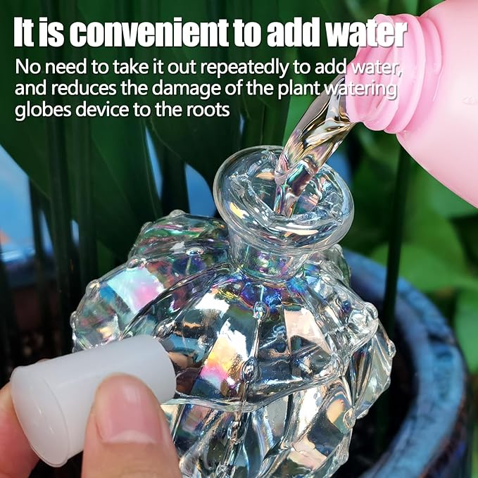 Self Watering Planter Insert. Plant Watering Devices. Plant Watering Bulbs. 4-PCS Plant Watering Globes. Rainbow Colors Cactus Shape Self Watering Globes Medium Size. Plant Lover Gifts