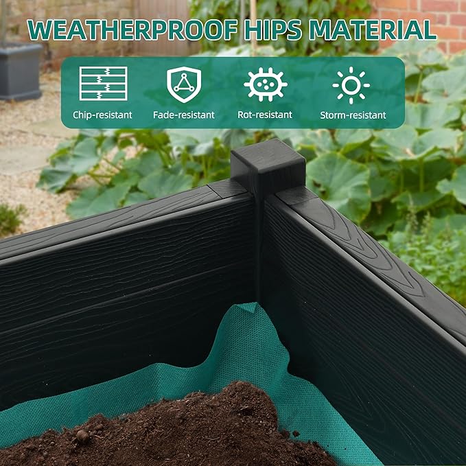 YITAHOME Elevated Garden Bed Raised Garden Bed with Legs & Drainage Hole All-Weather Elevated Planter Box Patio Planters for Herbs Vegetables Flowers Plant Bed for Garden Balcony Backyard, Black