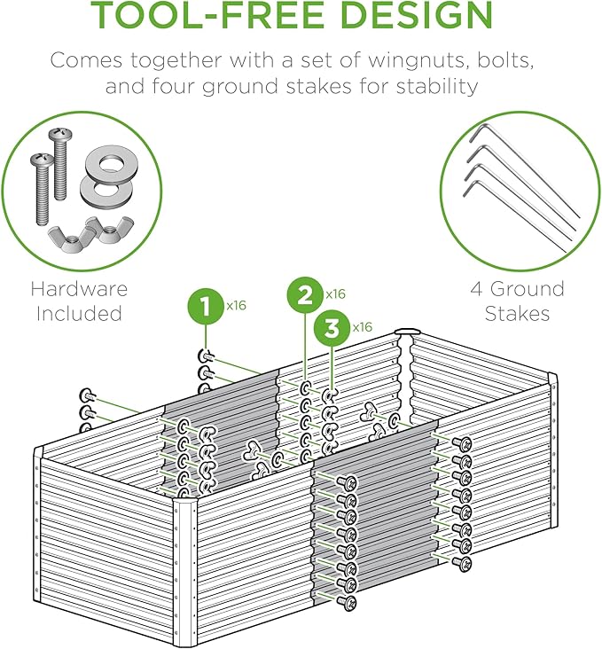 Best Choice Products 4x2x2ft Outdoor Metal Raised Garden Bed, Deep Root Planter Box for Vegetables, Flowers, Herbs w/ 119 Gallon Capacity - Mist Blue