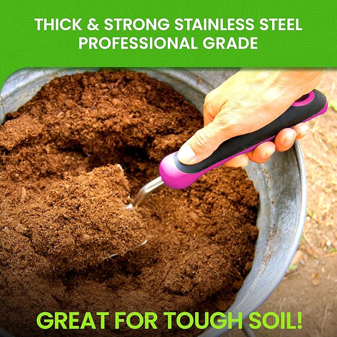 Garden Guru Super Strong Garden Trowel Hand Shovel - Stainless Steel - Rust Resistant - Ergonomic Grip - Perfect Tool for Gardening, Weeding, Transplanting and Digging in Garden Beds (Pink 4 Pack)