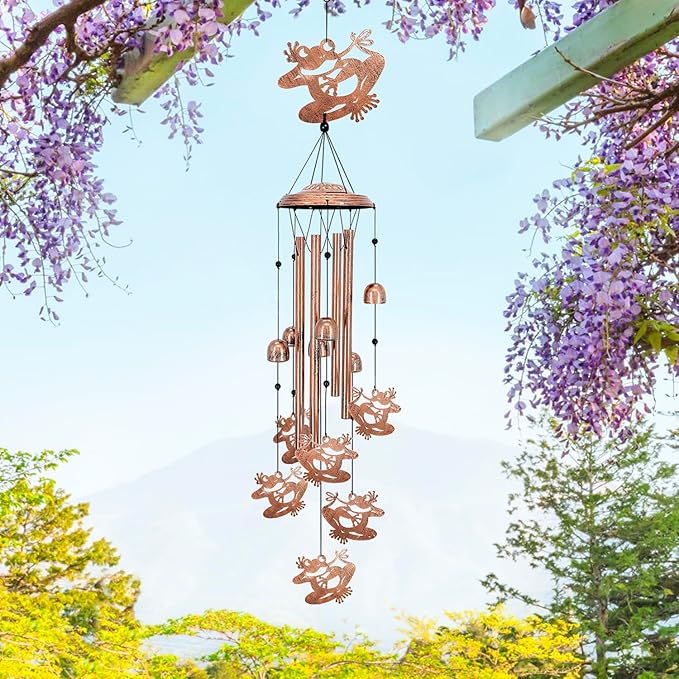 Frog Wind Chimes for Outside,Frog Gifts for Women/Men/Sympathy Memorial/Festival Birthday Gifts Metal windchimes Outdoors/Indoors,Patio,Garden Decor,Yard,Home Decor,Porch