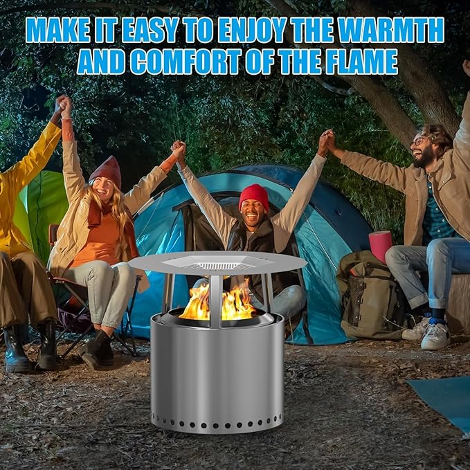 One-Piece Fire Pit Heat Deflector for Solo Stove Ranger 15", 304 Stainless Steel Heat Diffuser Accessories for Captures and Redirects Warmth for Most 15" Outdoor Backyard/Camping Fire Pit Stove