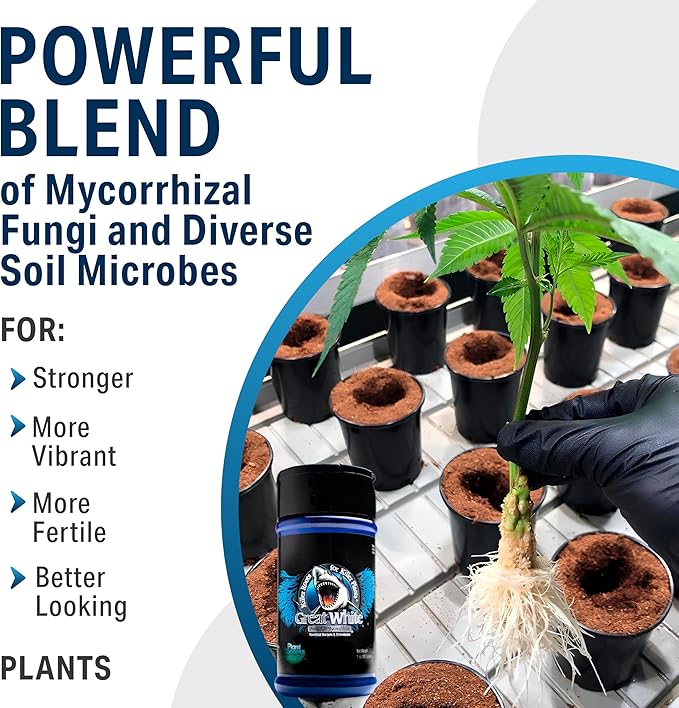 Great White Mycorrhizal Fungi, Beneficial Bacteria for Plant Growth, Root Stimulator, Concentrated 3-in-1 Formula by Plant Success (32 oz)