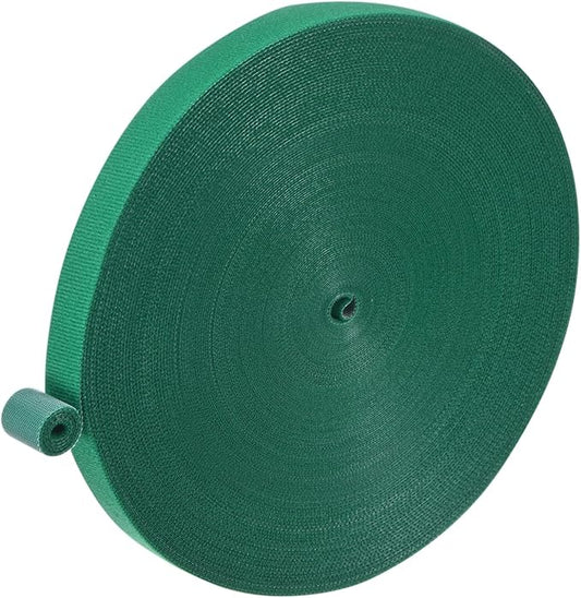 1-Roll Garden Plant Tape, 164 ft x 0.8 in Garden Hook and Loop Plant Ties Multi-Purpose Use Adjustable and Reusable Twist Wire Tape for Plants/Flowers/Vines [Green]