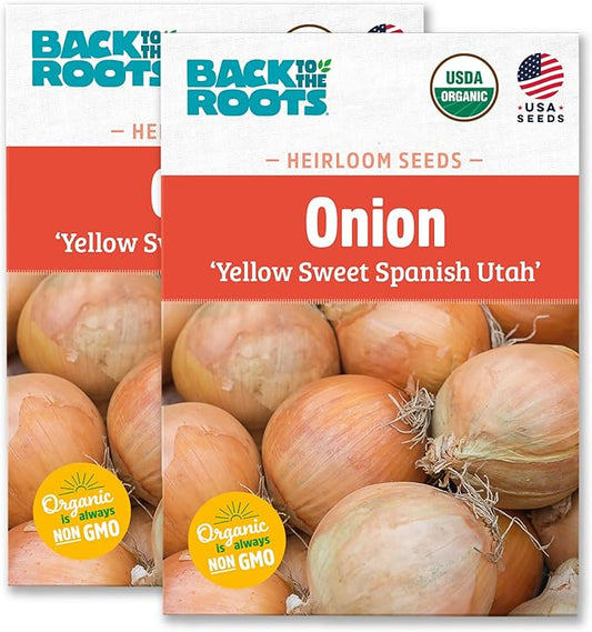 Back to The Roots 100% Organic Heirloom Seeds - Yellow Onion Value Pack (400mg Total)