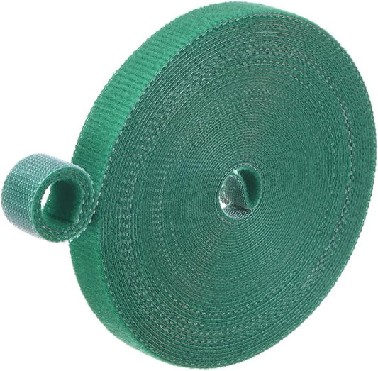 1-Roll Garden Plant Tape, 33 ft x 0.4 in Garden Hook and Loop Plant Ties Multi-Purpose Use Adjustable and Reusable Twist Wire Tape for Plants/Flowers/Vines [Green]